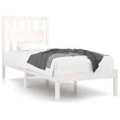 Vidaxl Posteljni okvir bel iz trdne borovine 90x190 cm