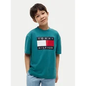 Tommy Hilfiger Majica Heritage KB0KB10340 Zelena Regular Fit