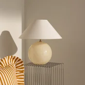 Globen Lighting namizna svetilka IRIS, krem, višina 45 cm - Dnevna soba/jedilnica - Skandinavski - krema - Tkanine/tekstil