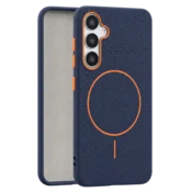 Leather Grip MagSafe maska za Samsung Galaxy S25 - Plava