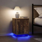 Nocni ormarici s LED svjetlima 2 kom dimljeni hrast 38x34x50 cm