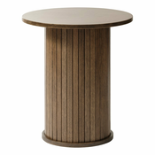 Okrogla stranska mizica v hrastovem dekorju o 50 cm Nola – Unique Furniture