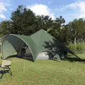 vidaXL vidaXL Teepee šotor s streho Zelena in Siva 600 x 600 x 347 cm, (5000091145)