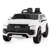 Northix 12V Otroški električni avto Chevrolet Tahoe z daljinskim upravljalnikom, vzmetenjem, lučmi in glasbo - bel