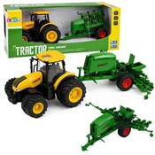 slomart RC traktor z sejačem, luči, zvoki, rumen, 1:24