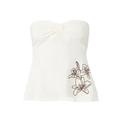 HOLLISTER Top smeda / bijela