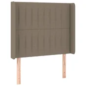 Vidaxl Vzglavje z ušesi taupe 83x16x118/128 cm blago