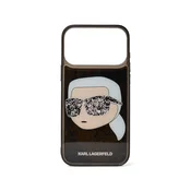 Karl Lagerfeld Etui za telefon  GLITTER IPHONE 17 PRO  črna