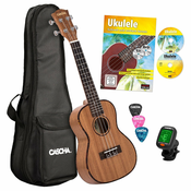 Cascha HH 2036 DE Premium Mahogany Concert ukulele Bundle