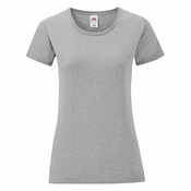 Iconic Grey Womens T-shirt in combed cotton Fruit of the Loom