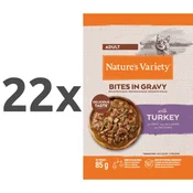 Natures Variety Bites in Gravy Cat Adult puran v omaki, vrečka - 85 g 22 x 85 g