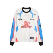 Bershka Majica RACING WINDOWS nebeško modra / živo rdeča / črna / bela