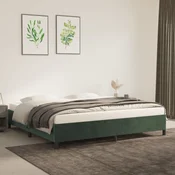 shumee vidaXL Posteljni okvir brez vzmetnice temno zelen 200x200 cm žamet