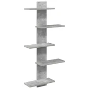 Vidaxl PrFloating Shelf Betonsko siva 48,5 x 15 x 101 cm