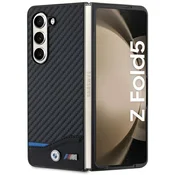Bmw BMW Leather Carbon - Ohišje za Samsung Galaxy Z Fold 5 (črno)