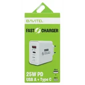 Bavitel punjac 25W Usb A+ Type C bela ( 92016 )