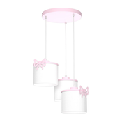 Dečiji luster na sajli SWEET 3xE27/15W/230V bela/ružičasta/leptir
