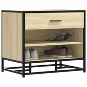Vidaxl vidaXL Klop za čevlje iz hrasta sonoma 60x40x53,5 cm lepljen les in kovina