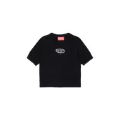 Otroška bombažna kratka majica Diesel KMARIGA KNITWEAR črna barva, J02654