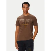Aeronautica Militare Majica 262TS2582UJ00750 Rjava Regular Fit
