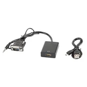 Lanberg AD-0021-BK video adapter HDMI na VGA, 0.2m