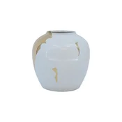 Homestar Vaza TITAN STONE D20xV18 cm bela zlata reka