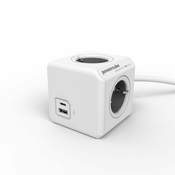 Allocacoc PowerCube Extended elektricni razdjelnik, USB A+C, bijeli