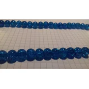 Ispucale staklene perle kugla 8 mm tamno plava