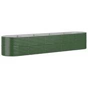 Vidaxl Visoka greda iz cinkanega jekla 368x80x68 cm zelena