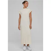 Womens Urban Classics Long Extended Shoulder Dress - Cream