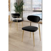 HANAH HOME Set stolica (4 komada) Vina Black Gold