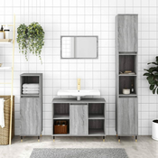 Greatstore Kopalniška omarica siva sonoma 30x30x100 cm inženirski les