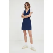 Bombažna obleka G-Star Raw mornarsko modra barva