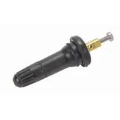 TPMS gumijasti ventil za OEM Schrader TR413 senzor, popolnoma nov s kromirano kapico – DVE LOČENI DELI (ventil in aluminijasta kapica)