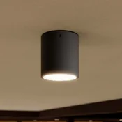 Lucande LED stropna svetilka Meret, okrogla, antracit, kovina - Sodobni - grafit, prozoren