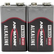 Ansmann 9 V Block-baterija, alkal-manganova Ansmann 6LR61 Red-Line9 V 2 kosa