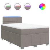 Vidaxl Box spring postelja z vzmetnico taupe 120x200 cm blago