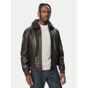 Milestone Usnjena jakna MS Tom 631089 21070 Temno rjava Regular Fit