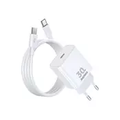 Remax SET:Strujni punjac 1XUSB 3.0+TIP C 20W+kabl TIP C RP-U120, beli