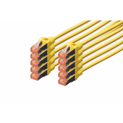 CAT 6 S-FTP patch cord, Cu, LSZH AWG 27/7, length 1 m, 10 pieces, color yellow
