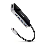 AXAGON HMC-6H4A SuperSpeed USB-C 6-u-1 kombinirani hub crna/siva