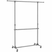shumee Stojalo za oblačila, sivo, (101-163) x 49 x (113-198) cm