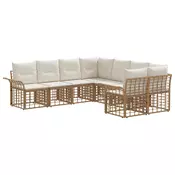 Set vanjskih sofa 8 pcs Prirodna i krema bijela Poliester