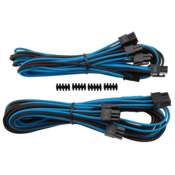Corsair Premium Sleeved PCIe Single-Kabel, Doppelpack (Gen 4) - blau/schwarz CP-8920249