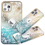 1 to 3 Ovitek Kingxbar Za Iphone 14 Plus Luxury S Kristali Zlato Moder