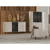 Dnevni boravak Ogden T122 Kašmir, Odvojeni dijelovi, S dodatnom opremom, Medijapan, Laminirani iveral, Kaljeno staklo, 155x40cm