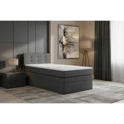MID.YOU BOXSPRING POSTELJA 90 cm x 200 cm , tekstil, leseni material antracit