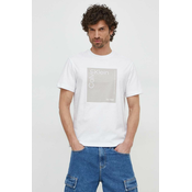 Calvin Klein Majica, taupe siva / bijela