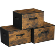 Songmics Set shranjevalnih škatel 40x30x25 cm rjave barve