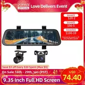 9.35 Inch Full Screen 70mai Rearview Dash Cam Wide 1080P Auto Cam 130FOV 70mai D07 Mirror Car Recorder Stream Media Car DVR